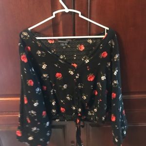 flowery cropped blouse